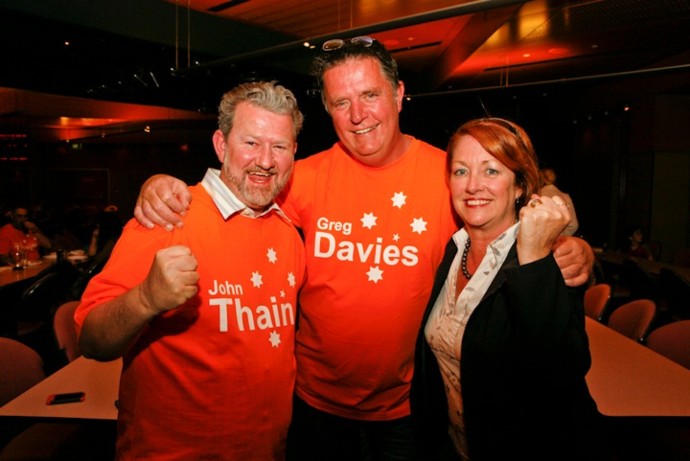 John Thain, Greg Davies and Karen McKeown (File Photo)