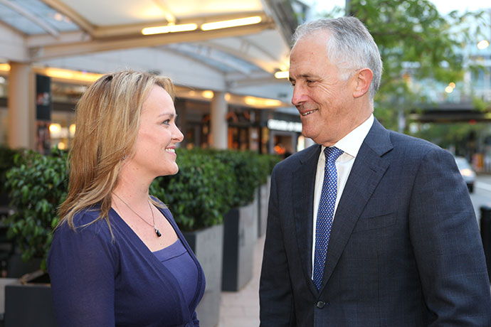 Lindsay MP Fiona Scott with Malcolm Turnbull 