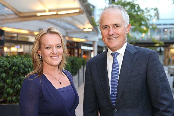 Fiona Scott and Malcolm Turnbull. Photo: Melinda Jane