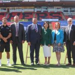 Wednesday morning’s announcement was well attended by politicians and sports stars. Photo: Melinda Jane.