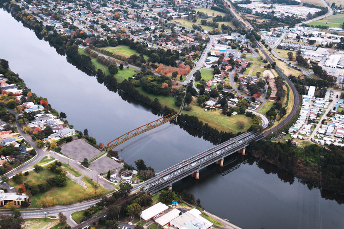 An aerial view of the Nepean River Green Bridge. Image: Roads and Maritime Services.