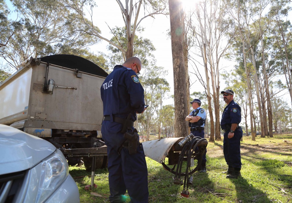 Officers on the scene on Tuesday. Photo: NSW Police Force