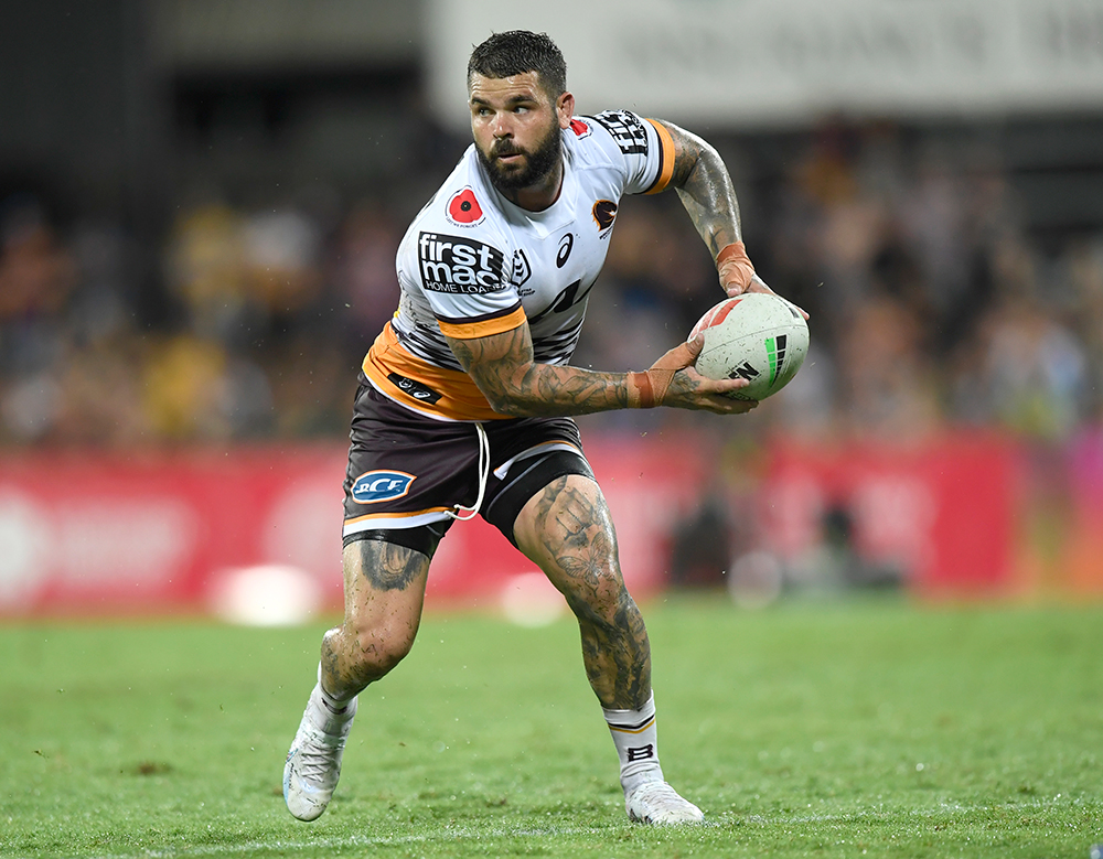 Brisbane, Australia. May 18, 2023. Selwyn Cobbo of the Broncos scores a try  during the NRL Round 12 match between the Brisbane Broncos and the Penrith  Panthers at Suncorp Stadium in Brisbane