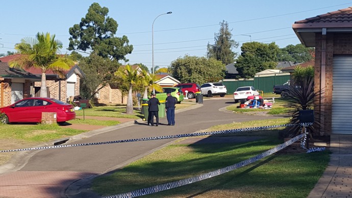 Police on the scene of the shooting this morning.