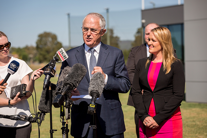 Malcolm Turnbull and Fiona Scott. Photo: Megan Dunn