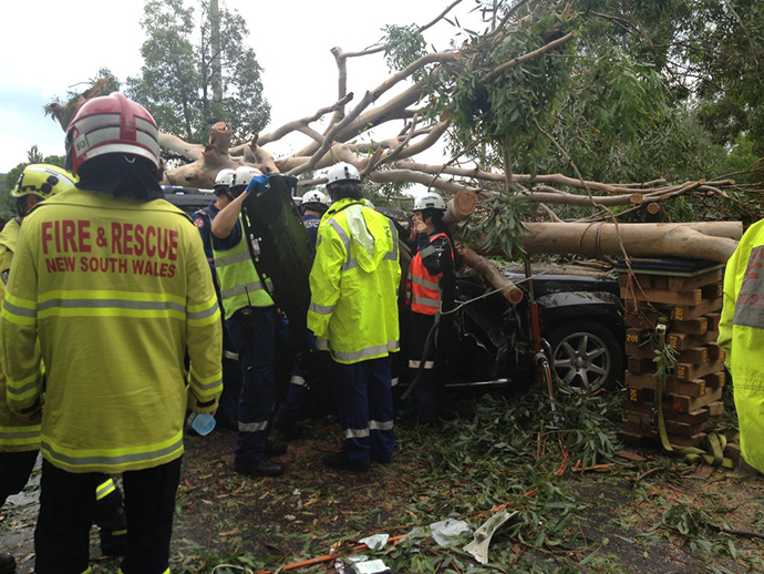 Emergency crews at work at the scene of the crash. Photo: CareFlight