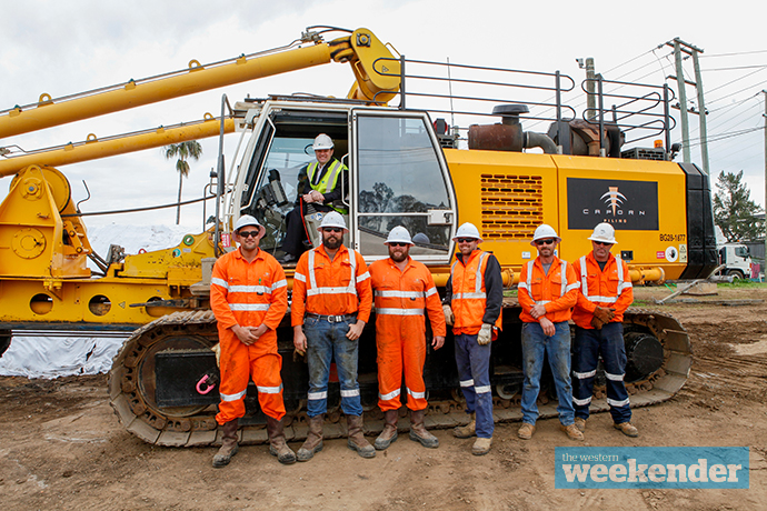 Work begins on the new bridge over the Nepean River. Photo: Melinda Jane