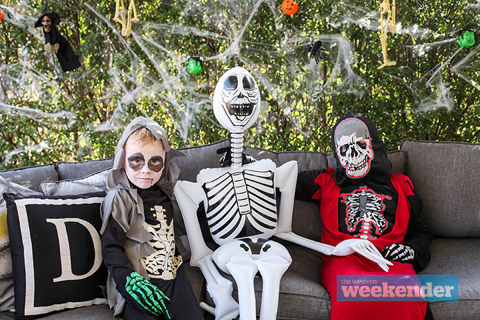 Jaxon and Cooper Dunn preparing for Halloween this weekend