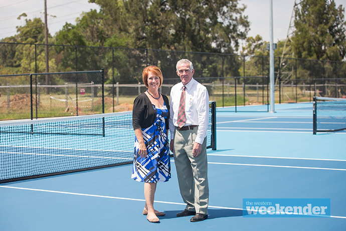 Karen McKeown with Ken Rosewall. Photo: Megan Dunn