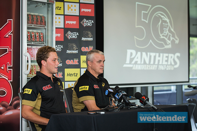 Matt Moylan and Anthony Griffin today. Photo: Megan Dunn