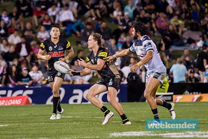 Matt Moylan in action against the Cowboys earlier this year. Photo: Megan Dunn