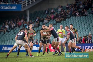 Peta Hiku takes the ball up. Photo: Megan Dunn