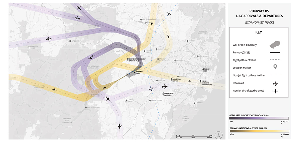 Preliminary Flight Paths Released For Western Sydney International   Runway05 