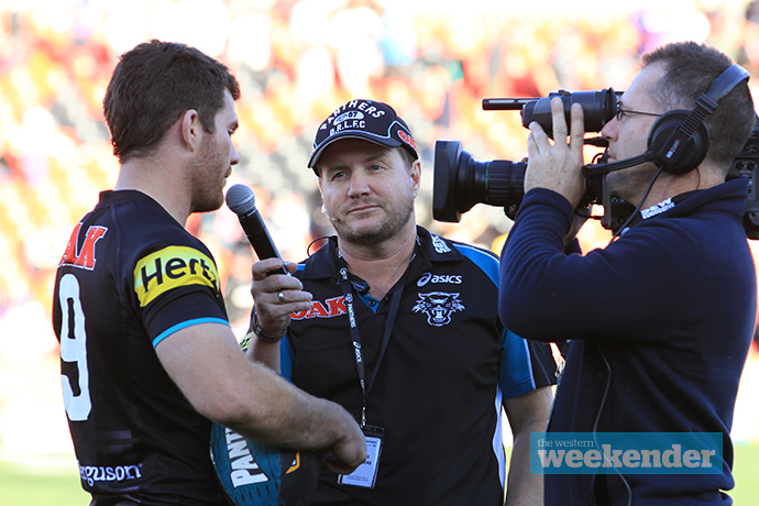 Scott McRae interviews Kevin Kingston after a match