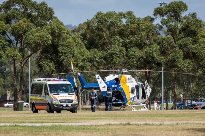 The man was airlifted to hospital by Care Flight. Photo: Megan Dunn