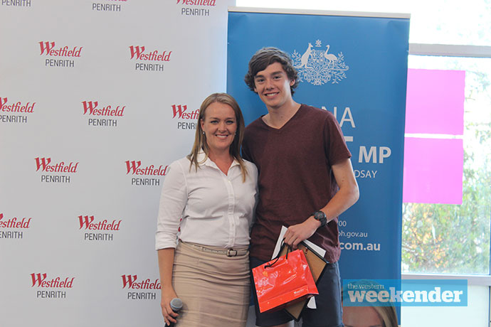 Lindsay MP Fiona Scott with one of the grant recipients