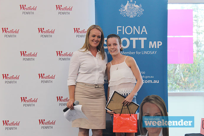 Lindsay MP Fiona Scott with one of the grant recipients