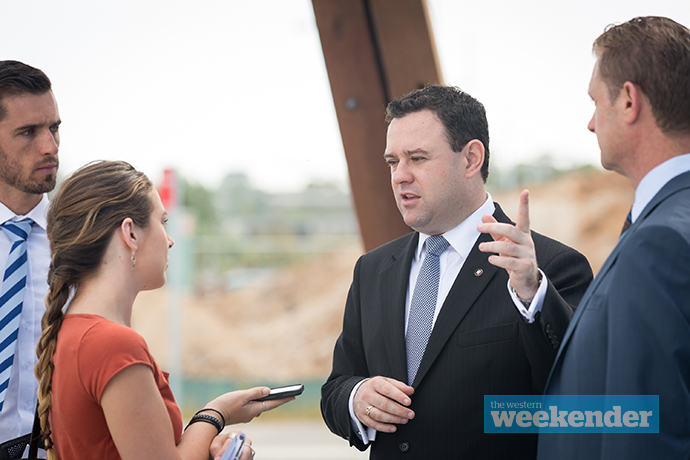 Penrith MP Stuart Ayres speaks with Weekender journalist Dale Drinkwater