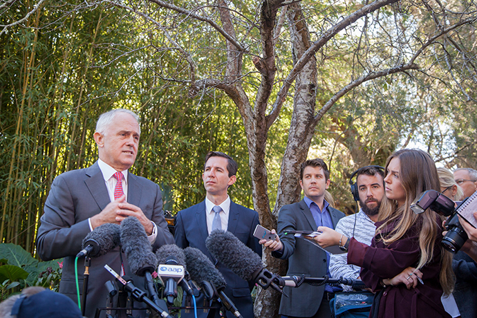 Malcolm Turnbull addresses the media. Photo: Megan Dunn