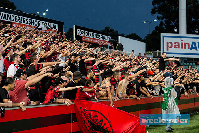 Wanderers fans showing their passion at Pirtek Stadium