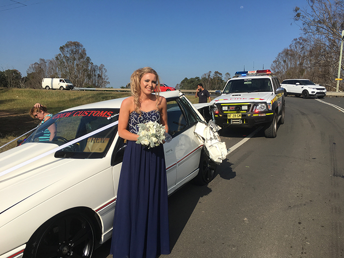 One of Mrs Cole's bridesmaids following the crash